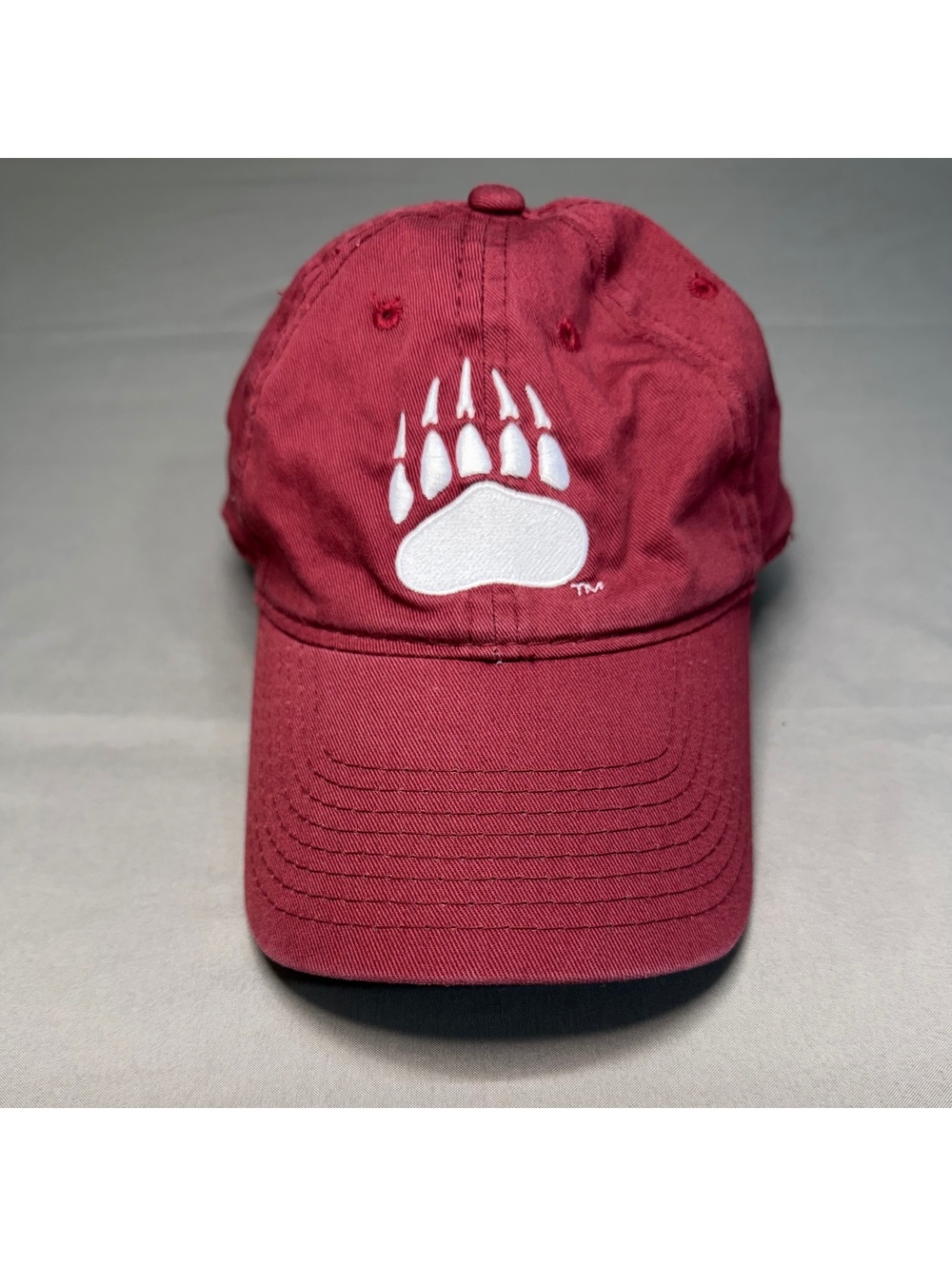 Maroon bear paw baseball cap